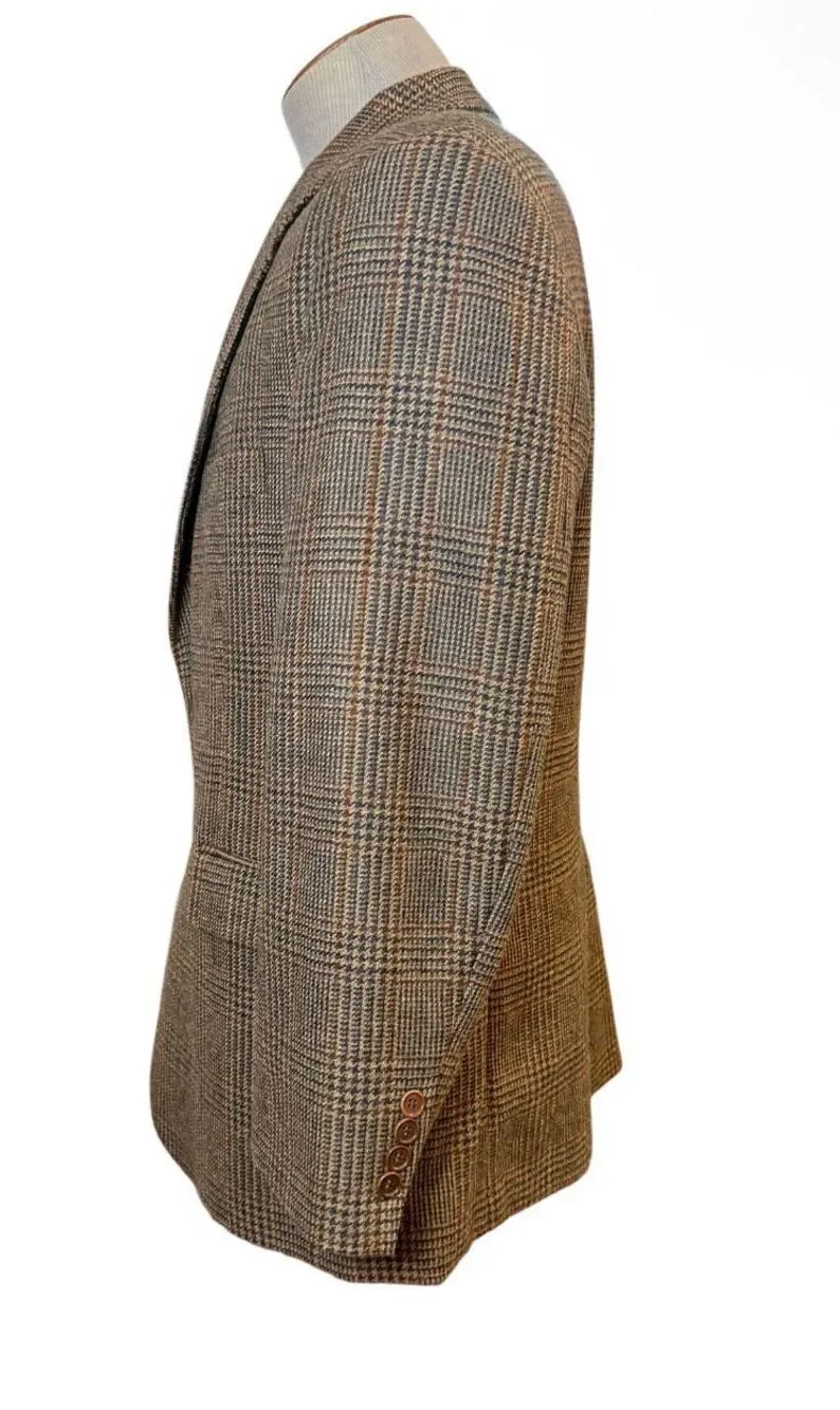 Brooks Brothers 346 Glen Plaid Spirt Coat Blazer 44S